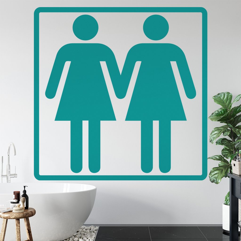 Frau und Frau Wandtattoo in 6 Größen - Wandaufkleber Wall Sticker - Dekoration, Küche, Wohnzimmer, Schlafzimmer, Badezimmer