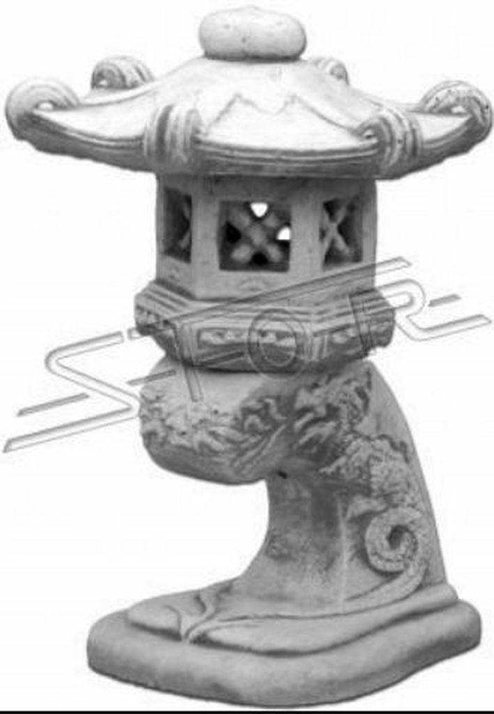 Japanischer Garten Dekoration Lampen Beleuchtung Vogel Tränke Figur Skulptur Neu