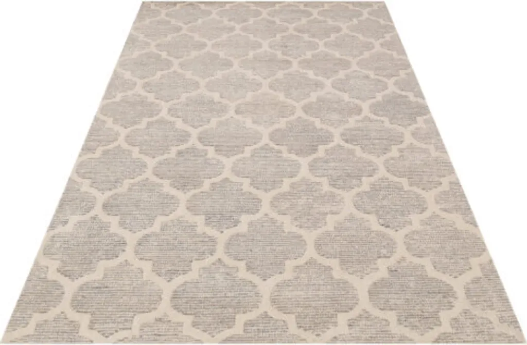 Tapis Argent Taillé en Diamant 122x183 cm - Design Géométrique Chic - 2