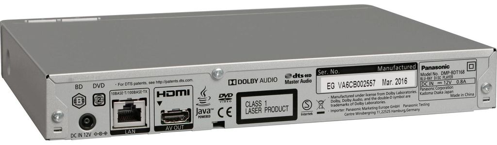 PANASONIC DMP-BDT168 Blu-ray Player Silber Blu-Ray-Player