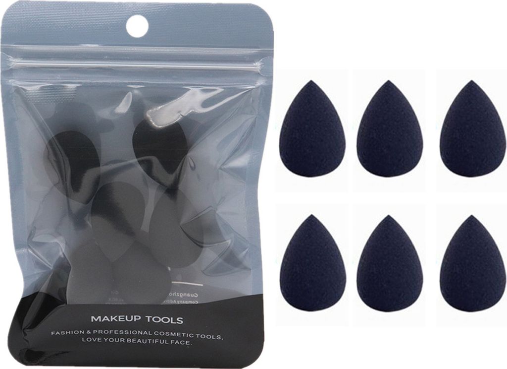6er Pack/Set Makeup Schwamm Trockener und nasser Schwamm Puff Mini Beauty Make Up Tools fuer Foundation Puder Concealer und Lidschatten unter den A...
