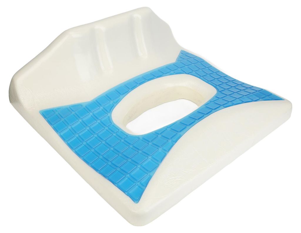 Druckstellenkissen aus Memory-Schaumstoff zur Druckentlastung für Hüfte und Steißbein, blau