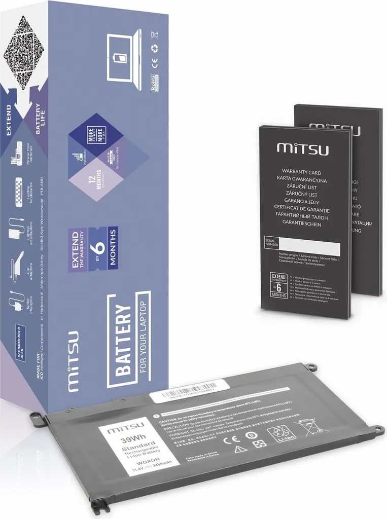Batterie Li-ion Mitsu BC/DE-17H Haute Capacité 3400 mAh 11,4 Volts