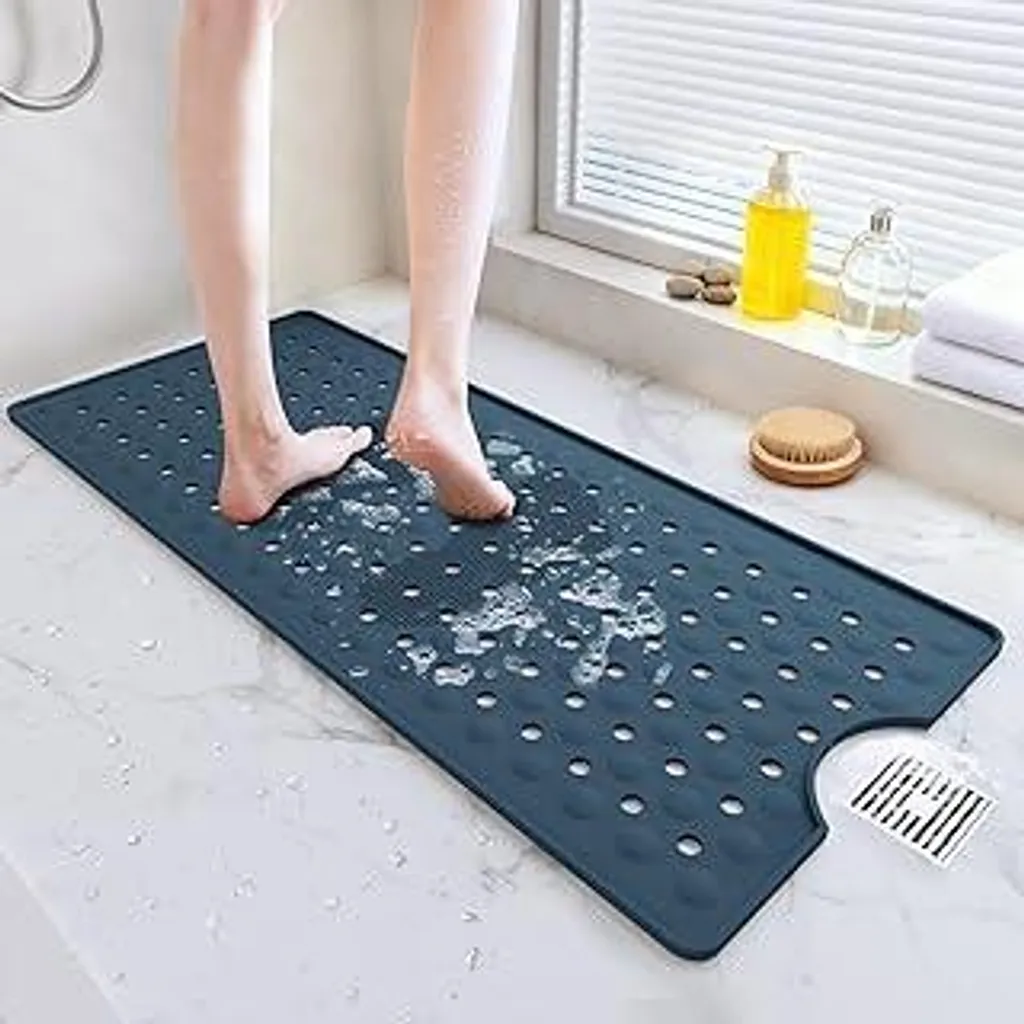 Tappetino Doccia Antiscivolo METEOROCK 90x40 cm Blu Scuro Professionale