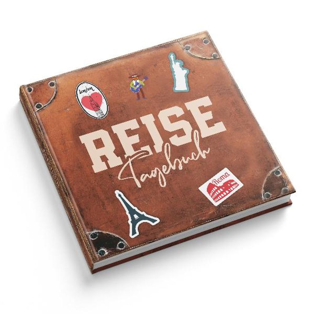 itenga Reisetagebuch "Koffer" Erinnerungsbuch 88 Seiten 21x21cm