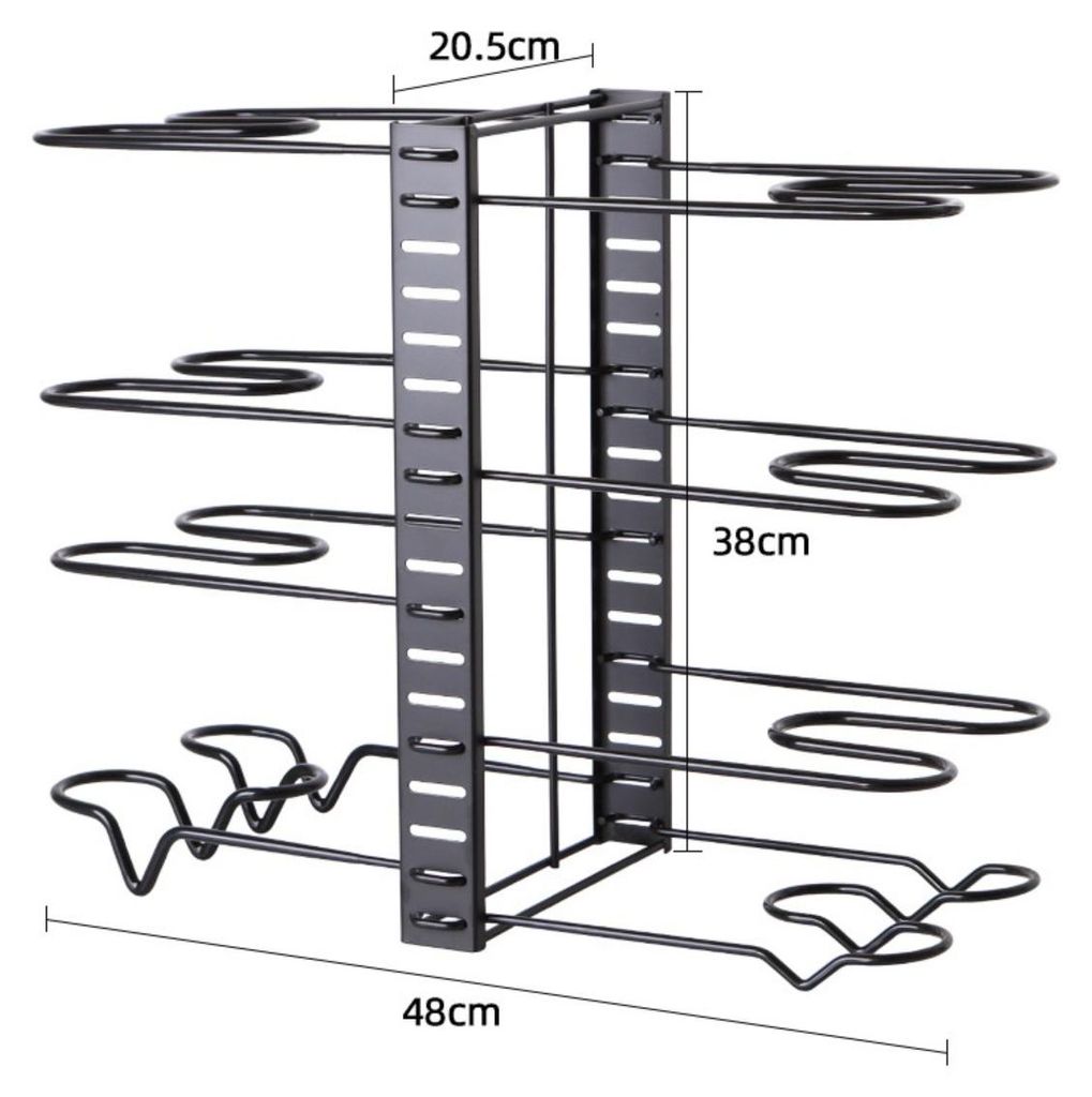 INF Doppelseitiges 8-lagiges Kohlenstoffstahl Topfregal 54.00cm x 41.00cm Küche
