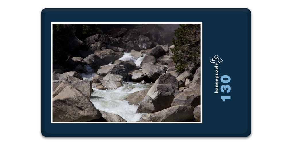 hansepuzzle 19790 - Wasserfall Puzzle, 130 Teile, Natur, 28,7 x 20,0cm mit hochwertiger Aufbewahrung, Kartonbox und wiederverschließbarem Beutel