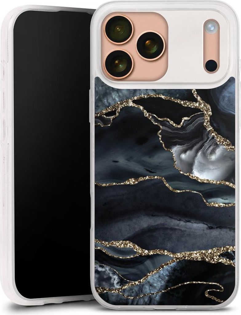 DeinDesign Slim Hülle für Apple iPhone 17 Pro Max Silikon Case Ultra Dünn Handyhülle Glitzer Look Marmor Trends