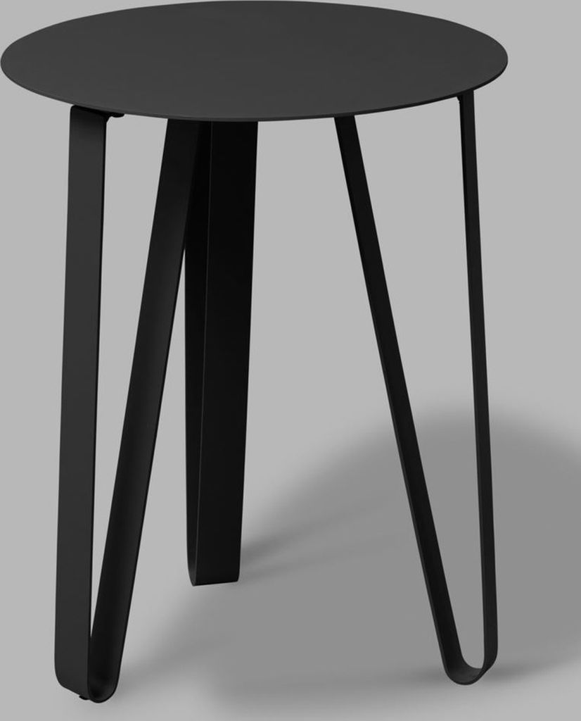 Beistelltisch >Emil 1< rund, Metall schwarz pulverbeschichtet - 50x40cm (HxD)