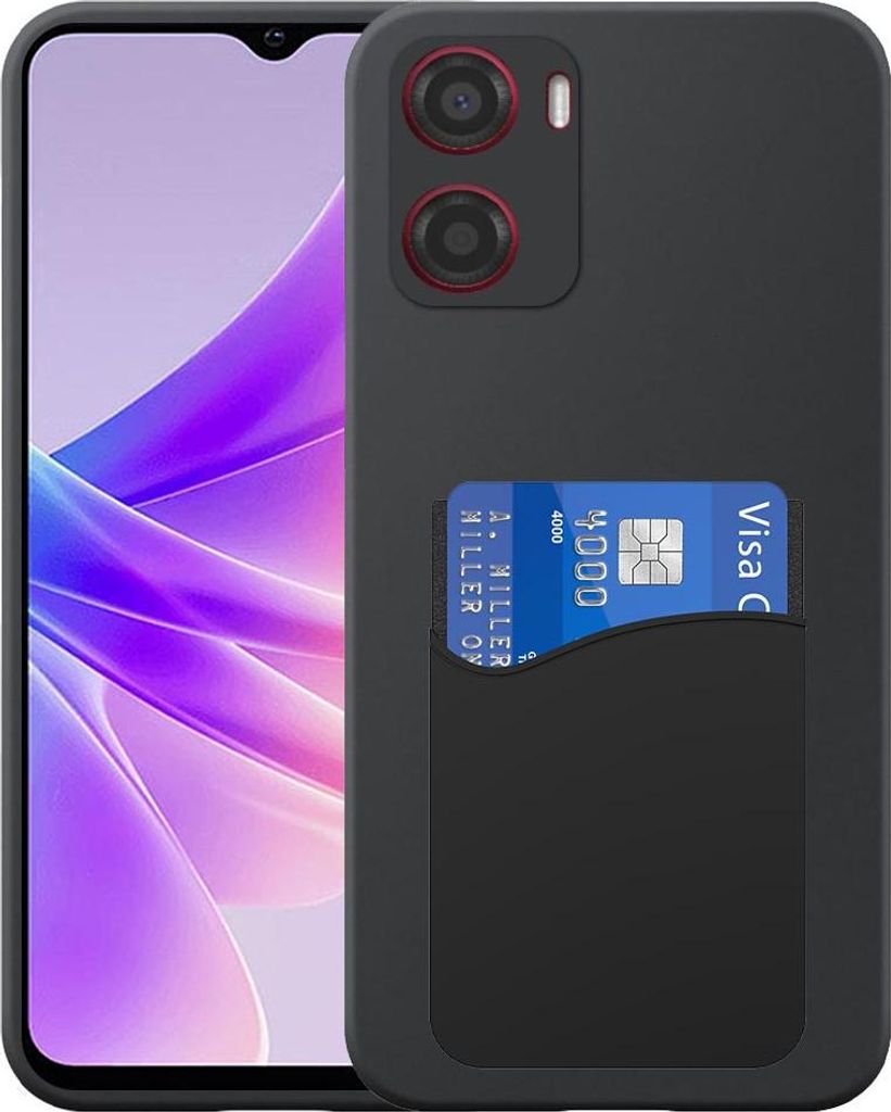 Geeignet für Oppo A57 4G / A57s / A77 4G / A77s Phone Case mit Silikon-Kartenhalter - Flexible Back Cover Case Silikon TPU mit Silikon-Kartenslot ...