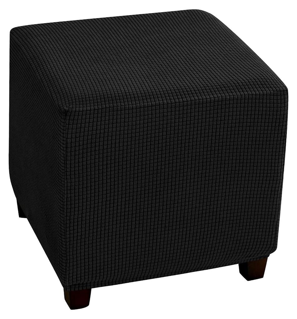 Quadratischer Pouf-Bezug, Stretch-Bezug für quadratische Fußhocker, Elasthan, waschbarer Bezug, Fußhocker-Pouf-Bezug mit elastischem Boden