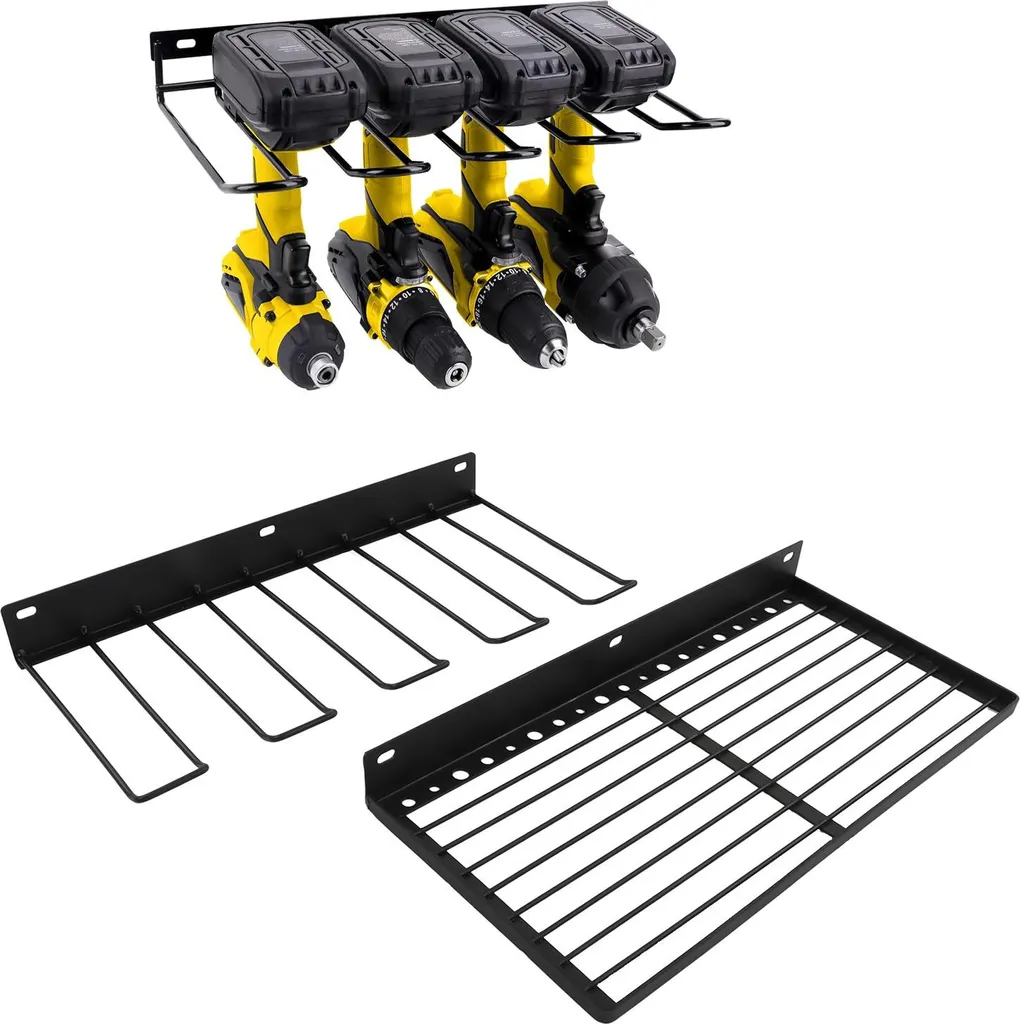 Support outils robuste capacité charge élevée avec rack pour 4 perceuses - 10
