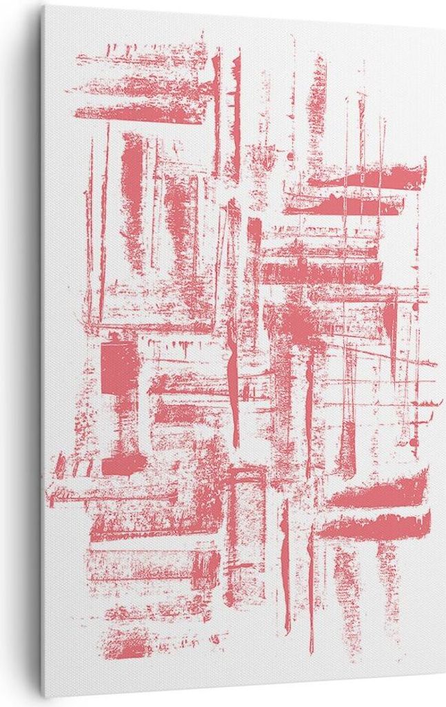 Bild auf Leinwand - Leinwandbild - Einteilig - Rot Textur Muster - 80x120cm - Wand Bild - Wanddeko - Wandbilder - Leinwanddruck - Wanddekoration - ...