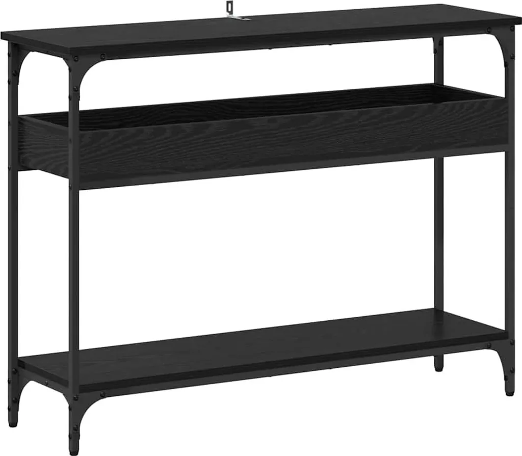 Tavolino da Ingresso vidaXL 100x29 cm Rovere Nero - Salvaspazio Solido