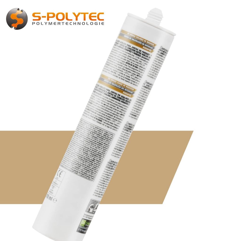 5x Kartuschen Eiche, Parkett & Laminat, Parkett Acryl, Maler Aycryl, Holzböden Fugenfüller schleifbar, Holz-Reparatur |elastischer Dichtstoff fü...