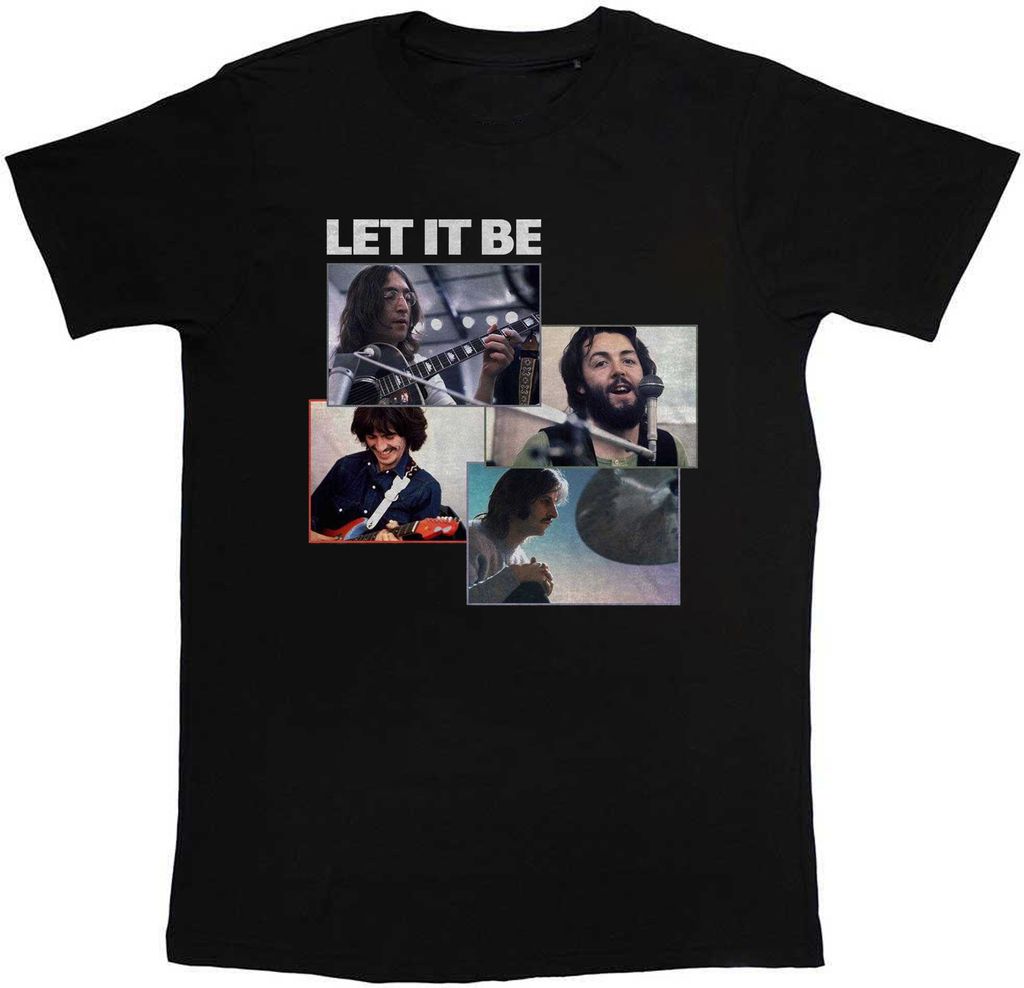 The Beatles - "Let It Be" T-Shirt für Herren/Damen Uni RO2119 (S) (Schwarz)