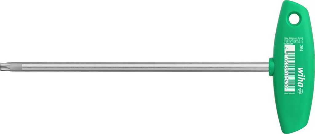 Wiha Schraubendreher TX Größe 20x200mm Gesamtlänge 232mm Chrom Vanadium Stahl matt Chrom mit Quergriff Classic - 1333