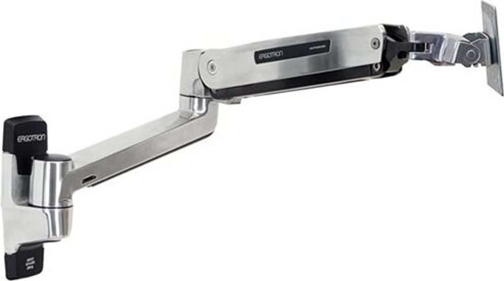 Ergotron LX HD Sitz-Steh-Wandmontage-LCD-Arm für einen Monitor bis 124,46 cm 49 Zoll Aluminium