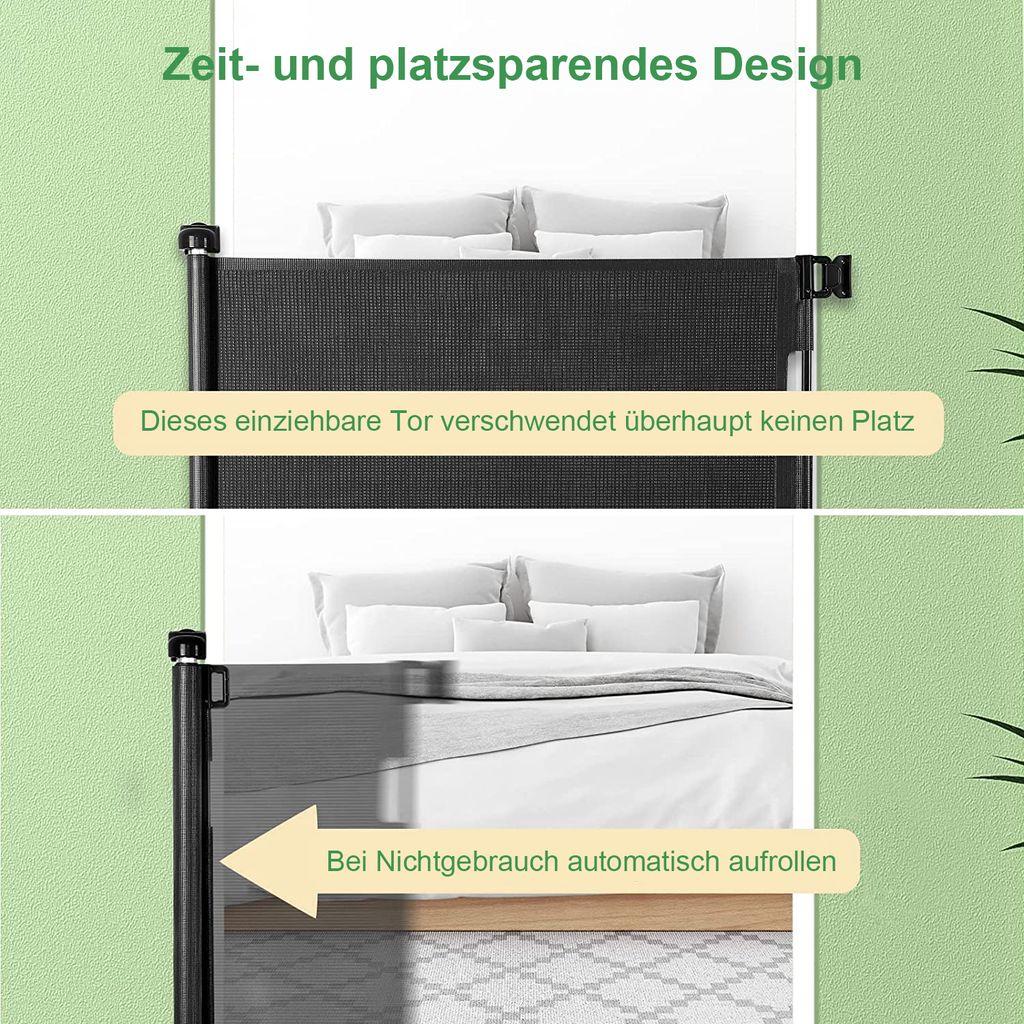 Türschutzgitter, Schwarz 0-150cm Kinderschutzgitter, Produktbild 7
