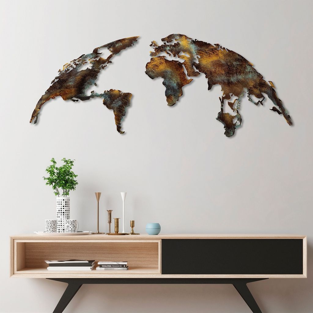 Wallity, Mapa světa Medium - 3, Nástěnná dekorace, Obrázek produktu 