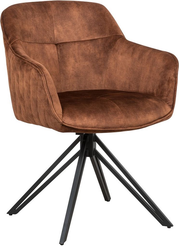 CasaDolce Esszimmerstuhl SHERRA, 2-Er set, gepolstert, braun, 57x59x83 cm, drehbar, 120 kg max. Belastung