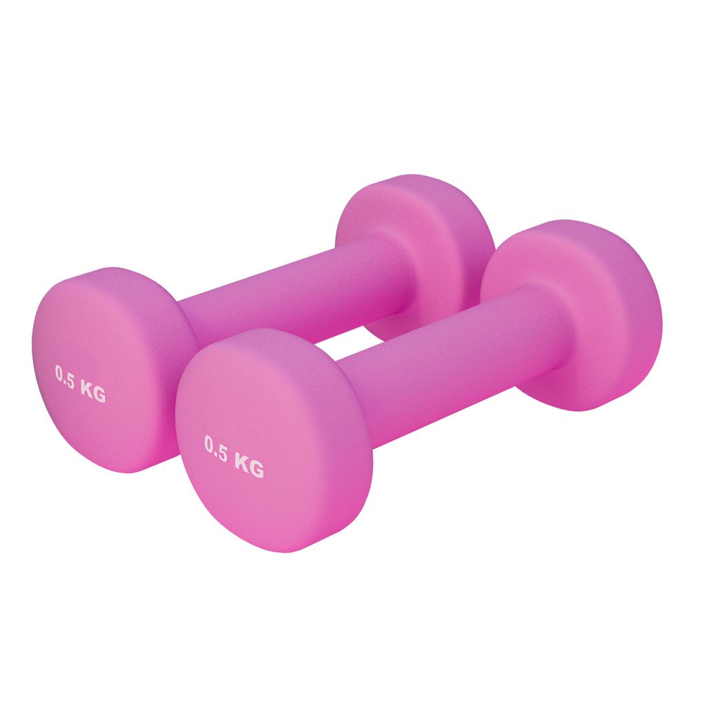GORILLA SPORTS Neopren Kurzhanteln - 2er Set, 2x0,5kg, rutschfest - Hanteln, Gewichte, Hantelset, Dumbbells, Gymnastikhanteln, Fitness