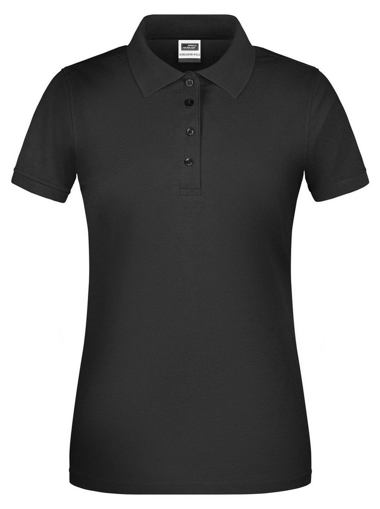 James and Nicholson - "Bio Workwear" Poloshirt für Damen LT5840 (M) (Schwarz)