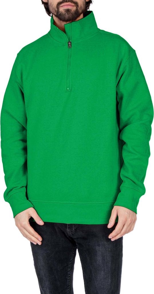 Mivaro Herren Troyer in Gelbgrün - Pullover mit Reißverschluss - 1/4 Zip Sweatpullover mit Stehkragen, Regular Fit, angenehmer Baumwollmix, Grö...