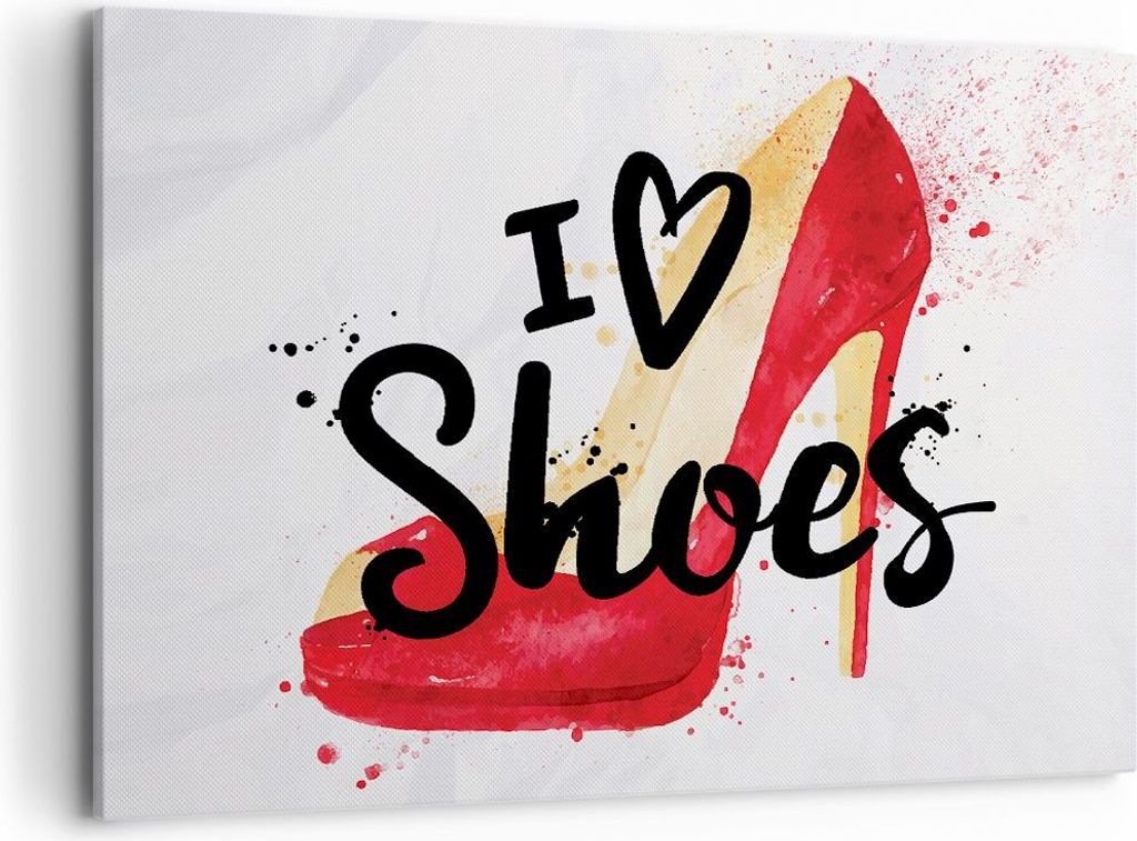 Bild auf Leinwand - Leinwandbild - Schuh Ferse Frau Mode - 100x70cm - Wand Bild - Wanddeko - Leinwanddruck - Bilder - Kunstdruck - Wanddekoration -...