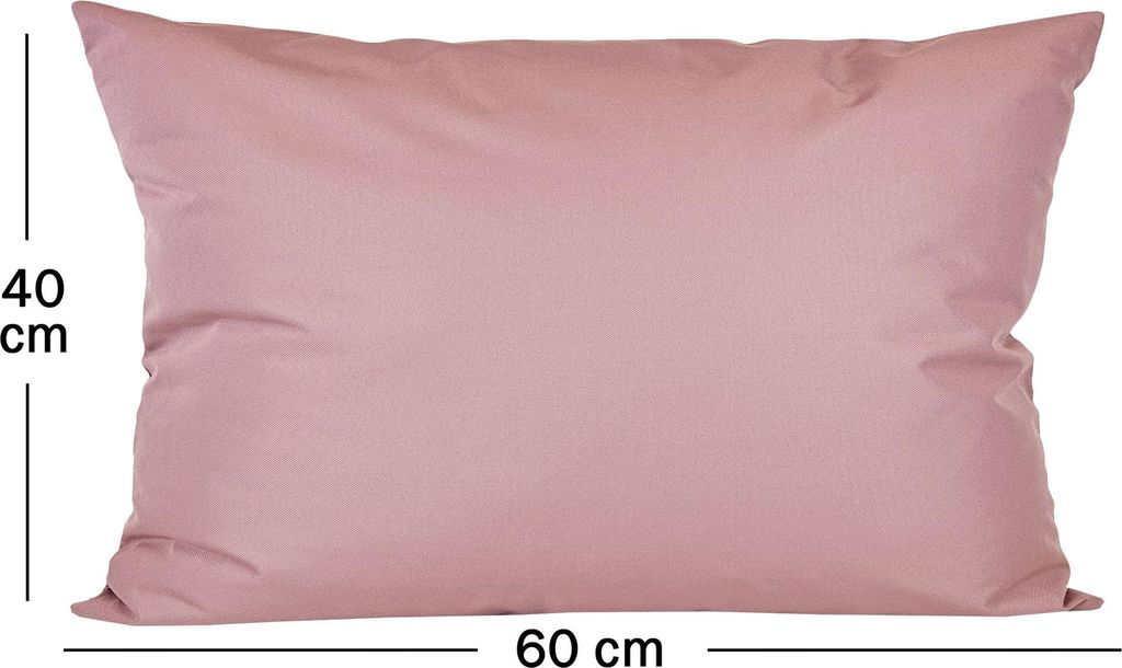 JACK 1x 40x60cm Outdoor Kissenhülle Bezug Lounge Garten Einfarbig, Farbe:Altrosa