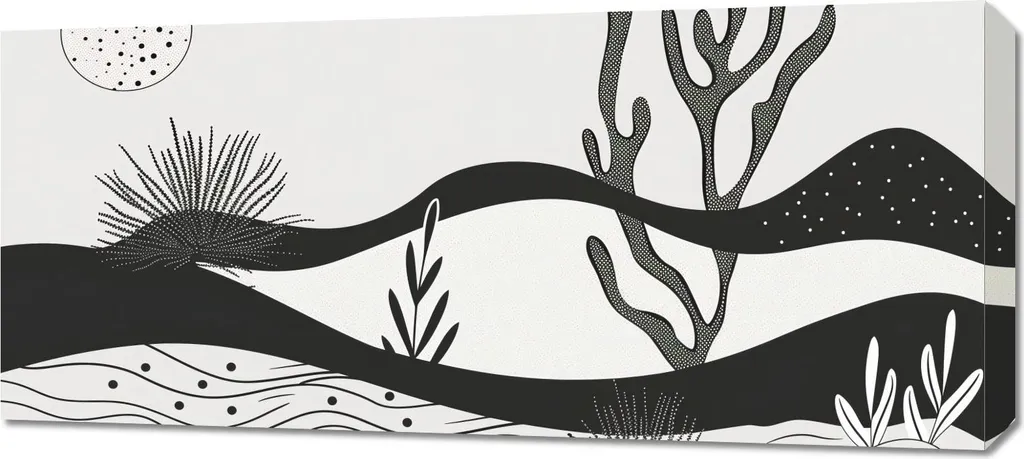 Quadro Decorativo 90x40 Giardino di Notte | Design Esclusivo su Tela
