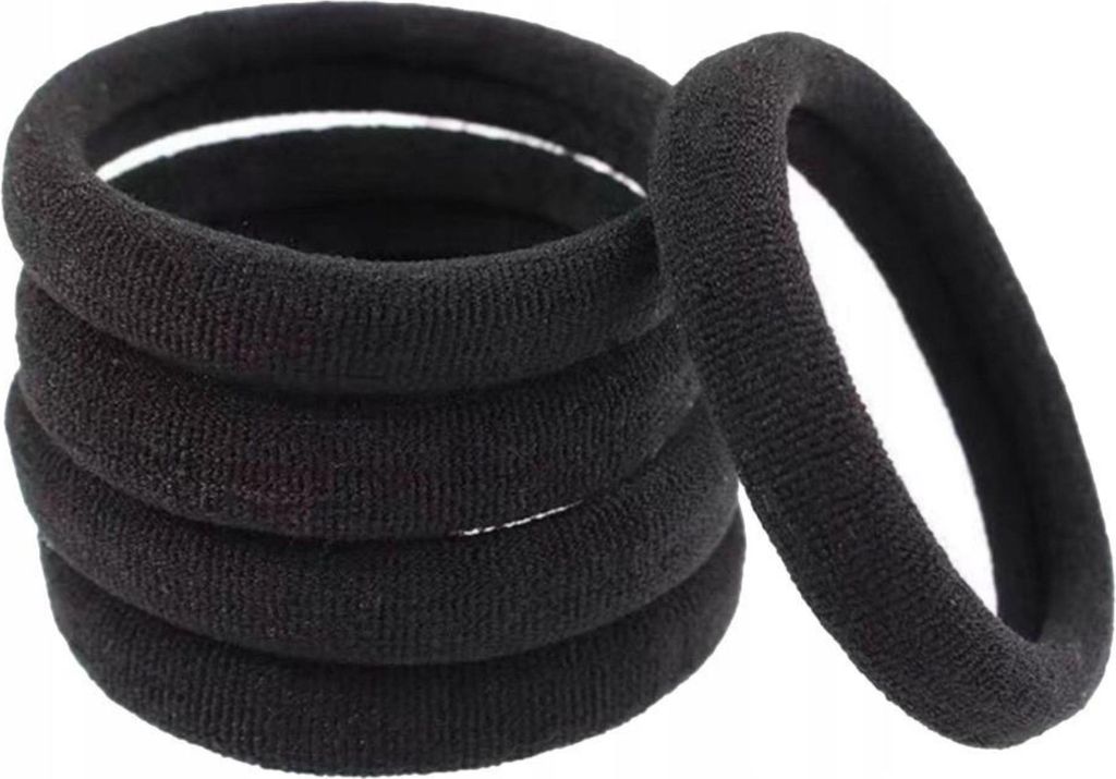 Haargummis - Stark - Schwarz - Für Pferdeschwanz - Große Haargummis - Elastisch - 6er-Set