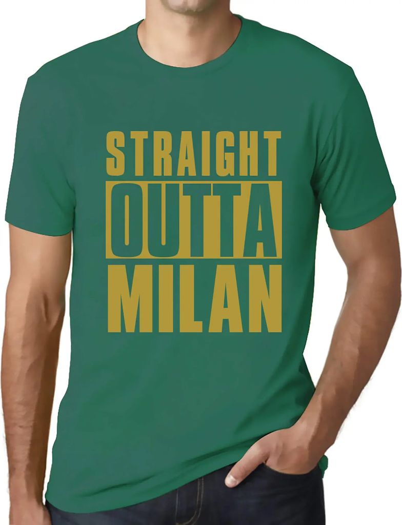 Herren Grafik T-Shirt Direkt aus Mailand – Straight Outta Milan – Öko-Verantwortlich Vintage Jahrgang Kurzarm Lustige Druck Geburtstag Geschen...