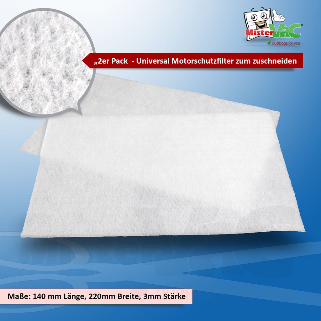 MisterVac Staubsaugerfilter Universal Motorschutzfilter Ersatzfilter kompatibel mit Bosch BGN2A3028/04 GL-20 Bag&Bagless