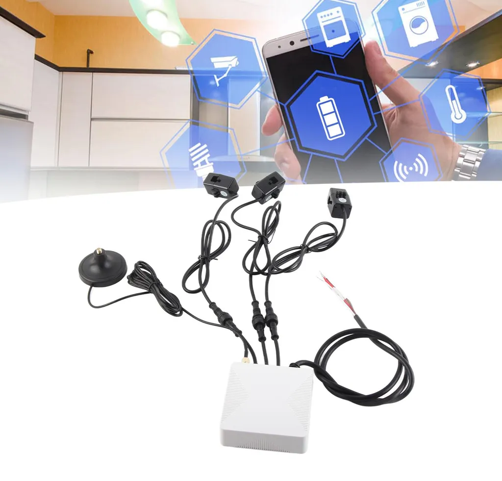 Compteur d'énergie WiFi triphasé 120A avec suivi de consommation mobile