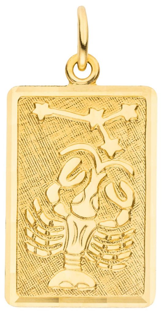 Anhänger Sternzeichen Krebs 333 Gold Gelbgold mattiert rechteckig 20,8x12,1mm