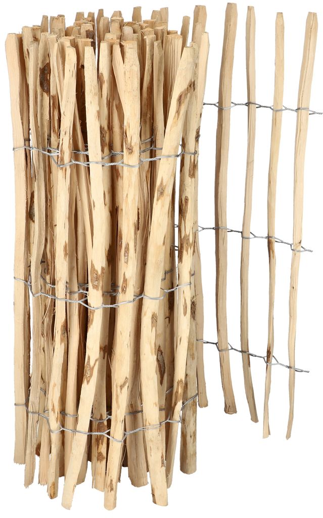 KOTARBAU® Zaunpfosten für den Staketenzaun aus Haselnusslatten für Beete 90 x 8 cm 
