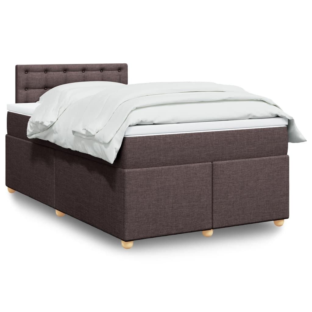 Maison Exclusive - Boxspringbett mit Matratze Dunkelbraun 120x190 cm Stoff