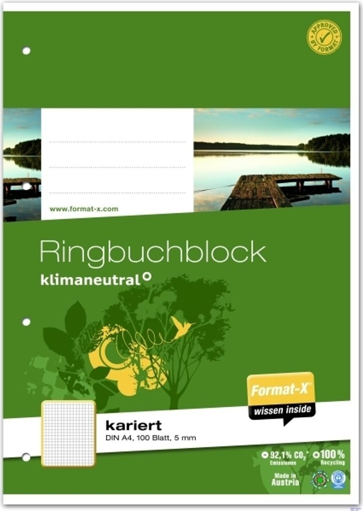 Ringbuchblock A4 70g 100 Blatt 5mm kariert
