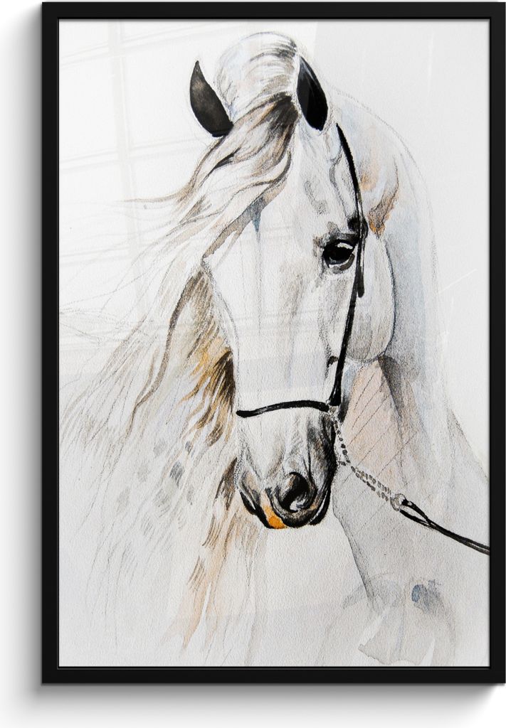 MuchoWow® MuchoWow® Gerahmtes Poster Pferd - Aquarell - Produktbild 