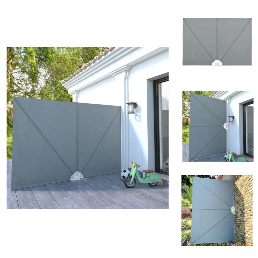 vidaXL Faltbarer Terrassen-Seitenfächer Grau 300×200 cm - Sonnenschirme & Sonnenschutze