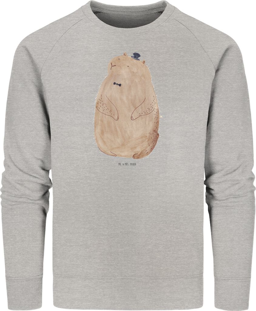 Mr. & Mrs. Panda Baumwoll Pullover Murmeltier Größe XS - Heather Grey - Geschenk, Knigge, Freundlichkeit, Sweater, Fröhlichkeit, Lustige Sprüch...