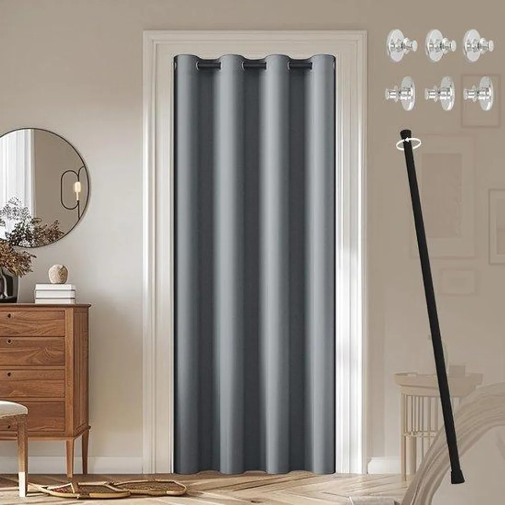 Rideau occultant noir thermique 70-125 cm pour chambre et salon chic