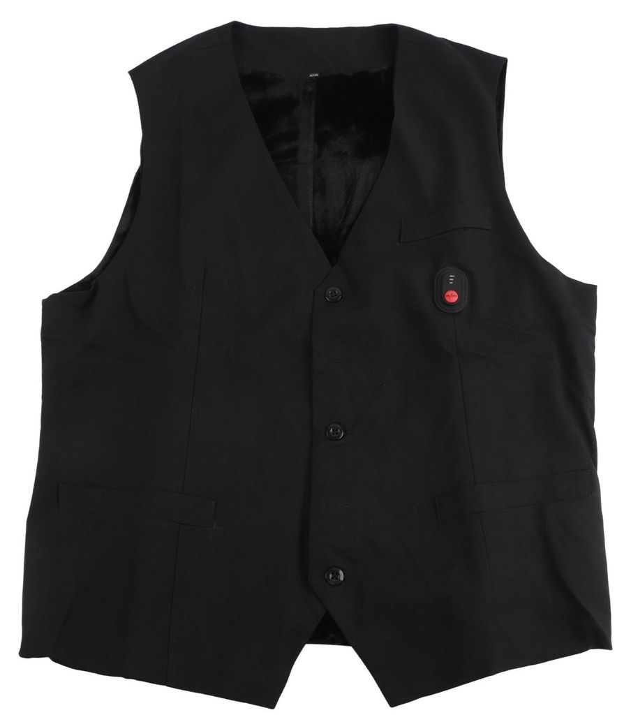 Elektrisch beheizbare Weste, V-Ausschnitt, einreihig, 3 Temperaturstufen, hält warm, Thermoweste, Größe XXXL