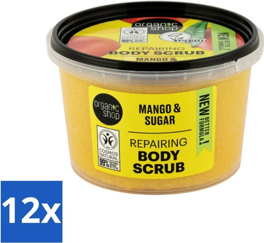 Esfoliante Corpo Bio Mango Organic Shop - Kit Risparmio 12x250ml