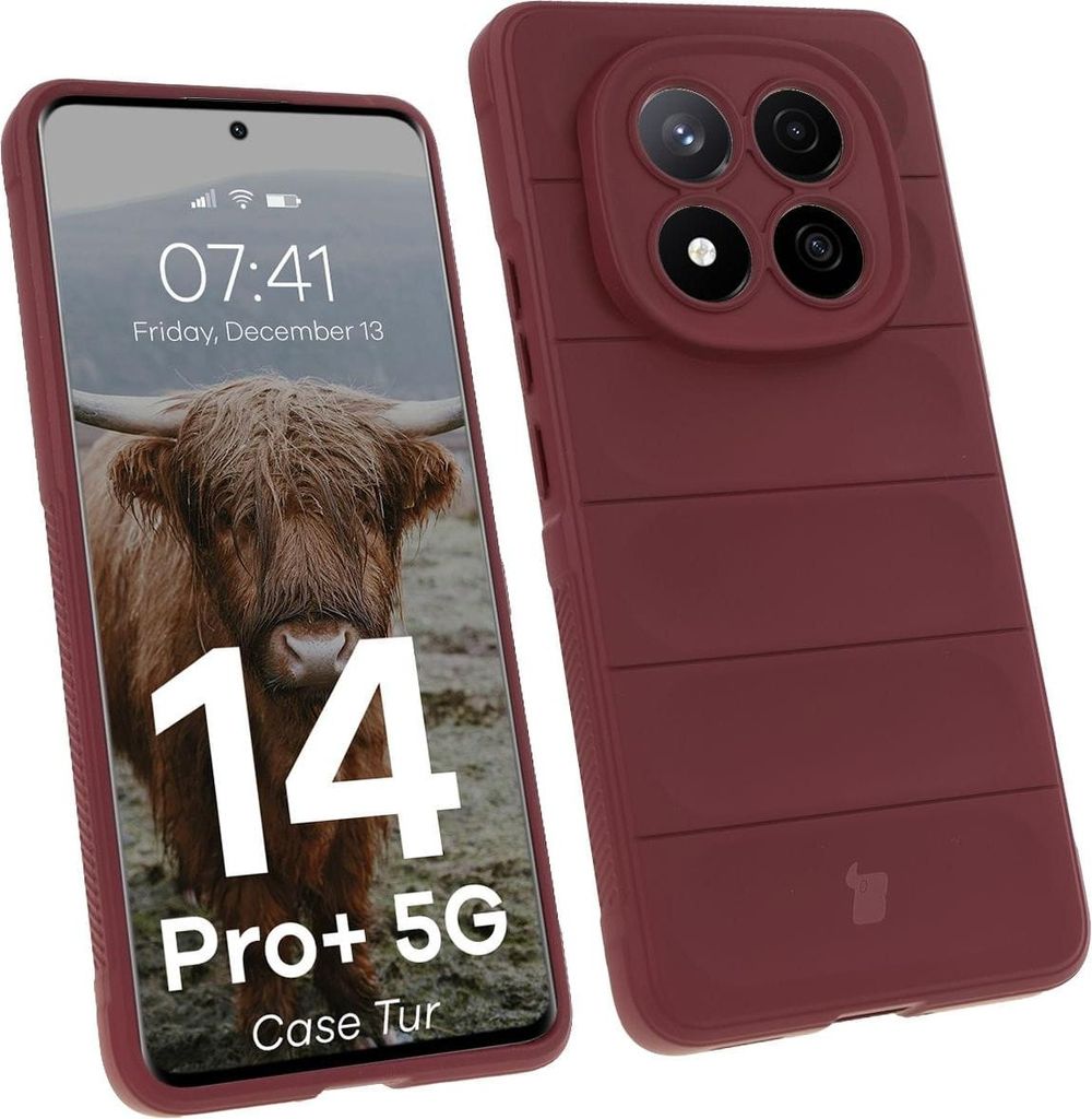 Pancerne etui Bizon Case Tur do Xiaomi Redmi Note 14 Pro Plus 5G, ciemnofioletowe