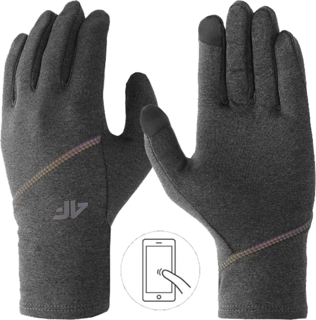Guanti 4F Touchscreen Taglia L Unisex - Tessuto in Maglia per Inverno
