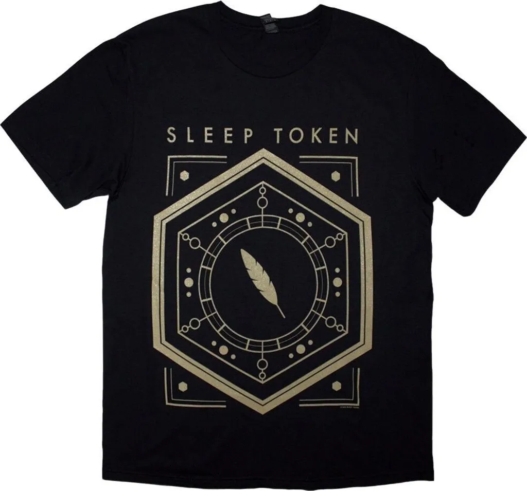 T-shirt Sleep Token Noir Taille L Anti-Déformation Imprimé Feathered Host