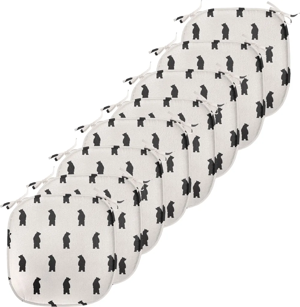 Coussins de Chaise Imperméables à Sangles Motif Ours Lot de 8 Pièces