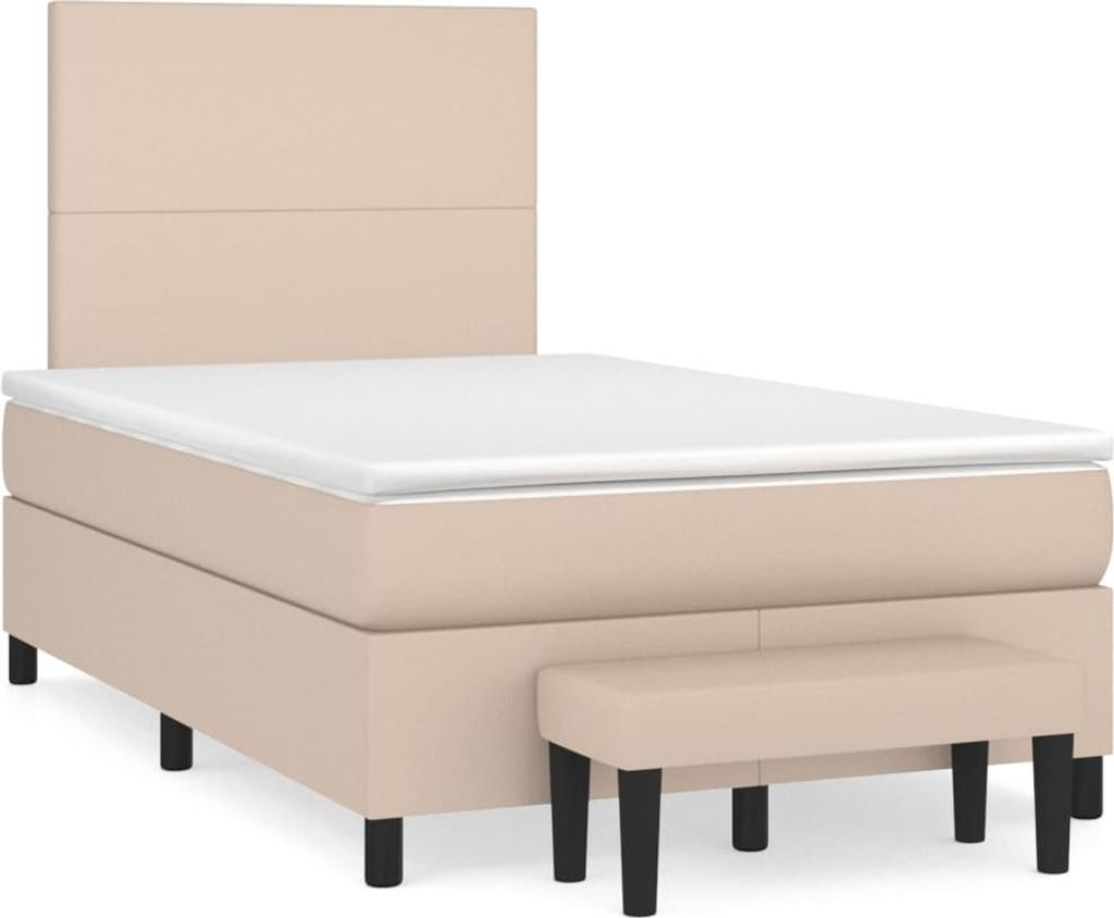 vidaXL Boxspringbett Matratze Cappuccino-Braun 120x200cm Kunstleder